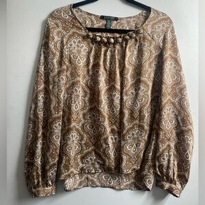 Ralph Lauren Brown and Cream Paisley Top
Lauren tops